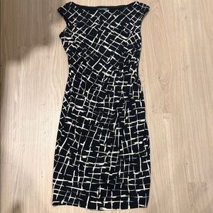 Ralph Lauren Black and Cream Midi Dress